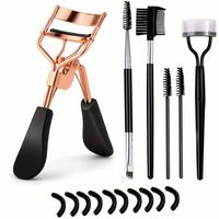 Eyelash Curler & Eyebrow Brush & Comb & Silicone Pad Set, 16pcs/set Durable Eyelash Curler & Accessories, Professional Makeup...
