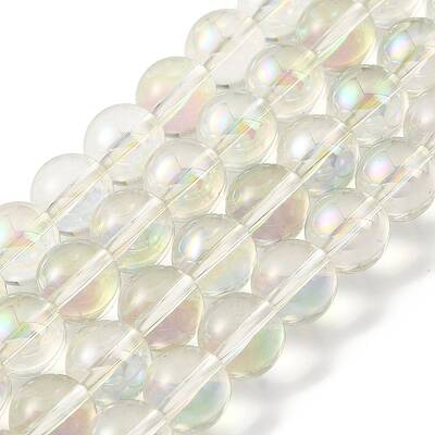 Transparent Electroplate Glass Beads Strands