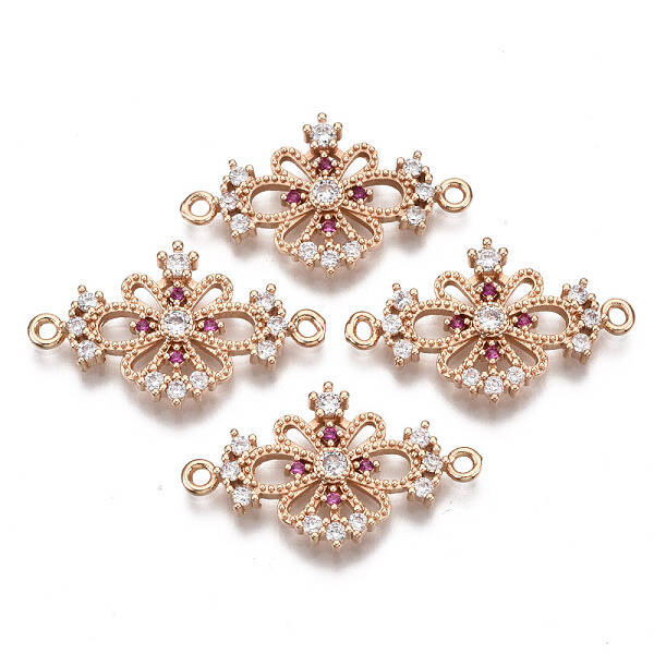 Brass Micro Pave Cubic Zirconia Links Connectors