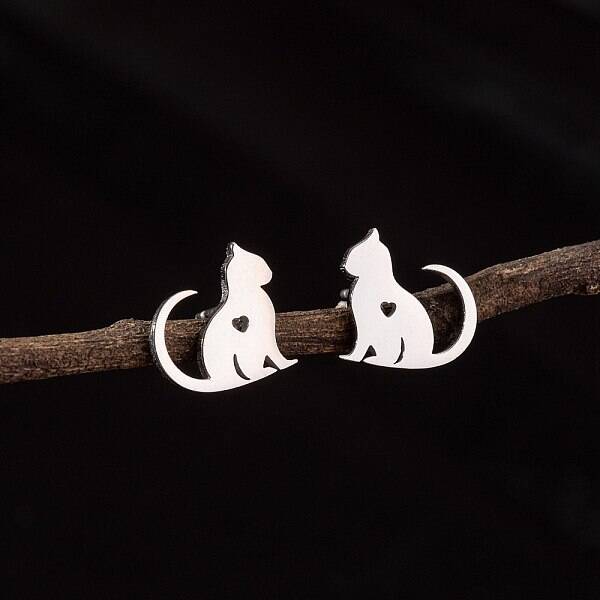 Stainless Steel Small Animal Stud Earrings for Women