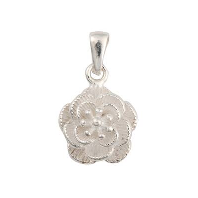 Fine Silver Flower Charms with Bails and 999 Stamp