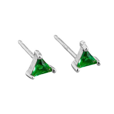 Geometric Triangle Cubic Zirconia Stud Earrings