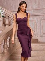CurvySweet 542 Women's Shapewear Dress Sexy V Neck Spaghetti Strap Bodycon Cocktail Evening Party Night Club Dresses