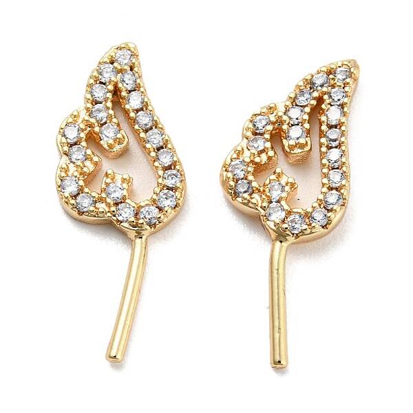 Brass Micro Cubic Zirconia Wing Shape Head Pins
