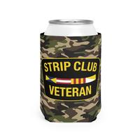 Strip Club Veteran Camo beer can party Coolie Drinkware Mug Tumbler Cup Holder Bottles Cup Reusable Indoor Beach Beverage fun...