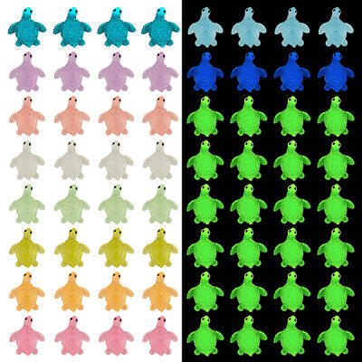 80Pcs 8 Colors Luminous Glow in the Dark Resin Cabochons