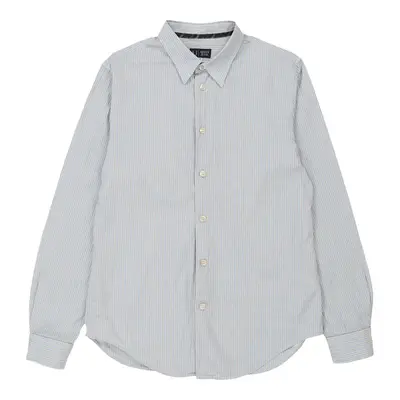 Armani Jeans Striped Shirt - Small Blue Cotton