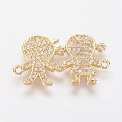 Brass Micro Pave Cubic Zirconia Links