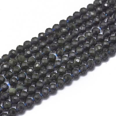 Natural Obsidian Beads Strands
