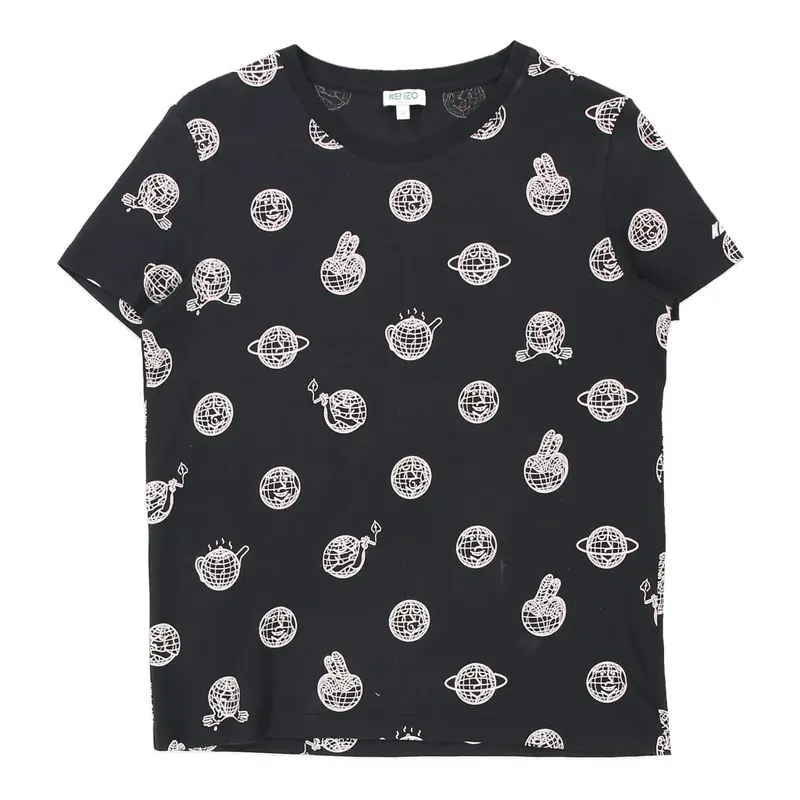 Kenzo Graphic T-Shirt - Small Black & White Cotton