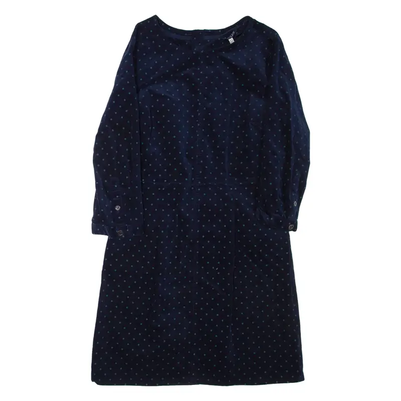 JOULES Womens Day Dress Blue Spotted Long Sleeve Short UK 10