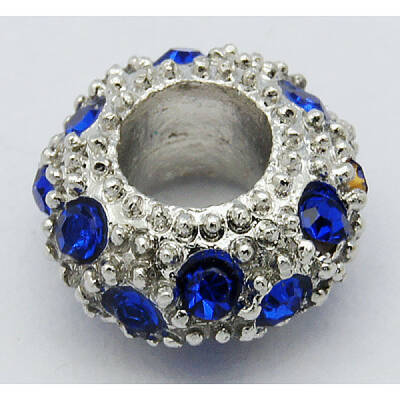 Alloy Rhinestone European Beads