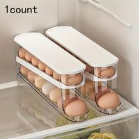 Clear Egg Storage Box, Space Saving Rolling Egg Storage Box for Refrigerator Side Door, Durable Plastic Egg Organizer, Home &...