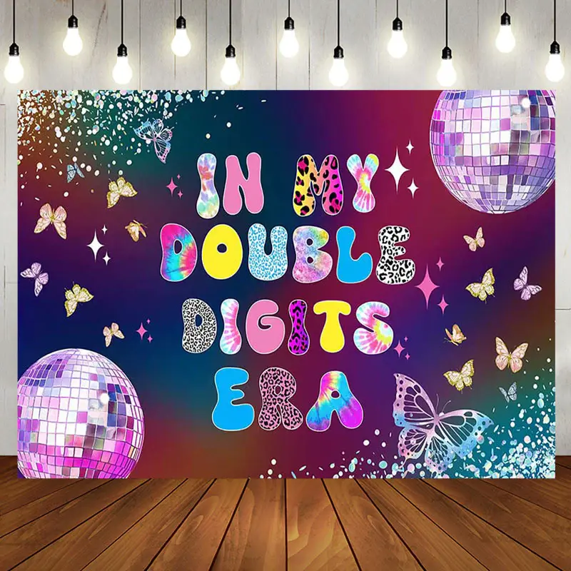 In My Double Digits Era Colorful Birthday Backdrop - Aperturee