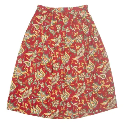 NORTHINGTON Womens A-Line Skirt Red Long Crazy Pattern UK 16