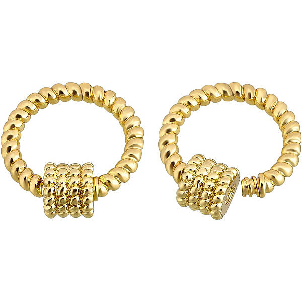 BENECREAT 8pcs 18K Gold Plated Round Screw Carabiner Lock Charms Necklace Link Connector Charms for Bracelet Making