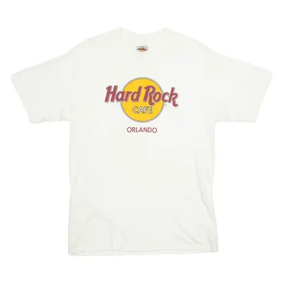 HARD ROCK CAFE Orlando Mens T-Shirt White USA L