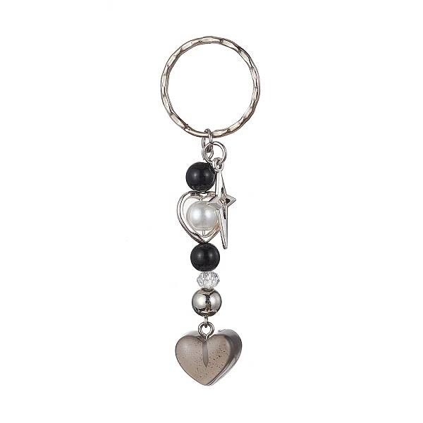 Resin Heart Charms Keychains