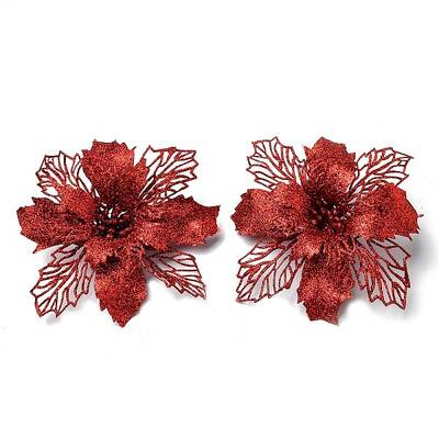 Plastic Glitter Artificial Flower