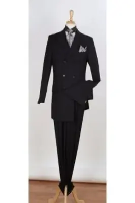 Apollo King Men's 2 Piece Double Breasted Suit Wide Peak Lapel