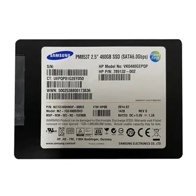 789132-002 HP 480GB SATA 6Gb/s Read Intensive 2.5-inch Solid State Drive