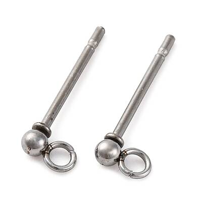 202 Stainless Steel Ball Stud Earring Findings