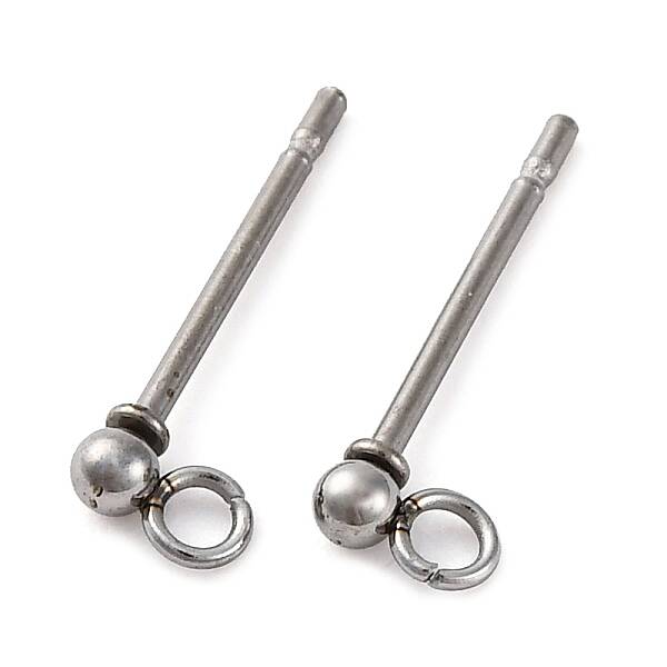202 Stainless Steel Ball Stud Earring Findings