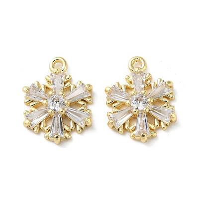 Brass Micro Pave Cubic Zirconia Charms