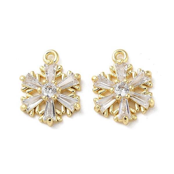Brass Micro Pave Cubic Zirconia Charms