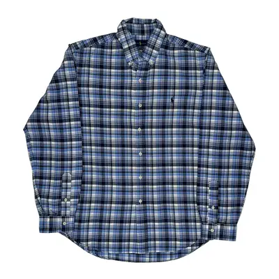 Ralph Lauren Checked Shirt - Large Blue Cotton