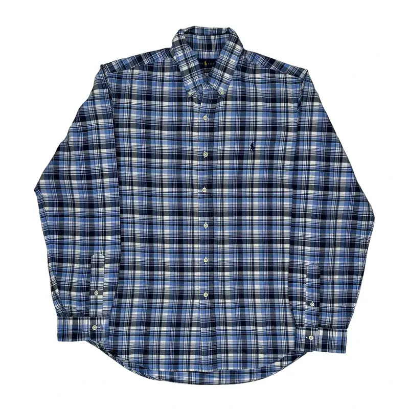 Ralph Lauren Checked Shirt - Large Blue Cotton