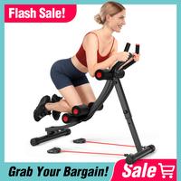 Ab Workout Equipment, Ab Machine with Elastic Band for Home Workout, Abdominal Exercise Equipment for Home Gym, Foldable