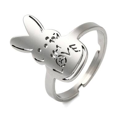 Non-Tarnish 304 Stainless Steel Adjustable Rings for Women