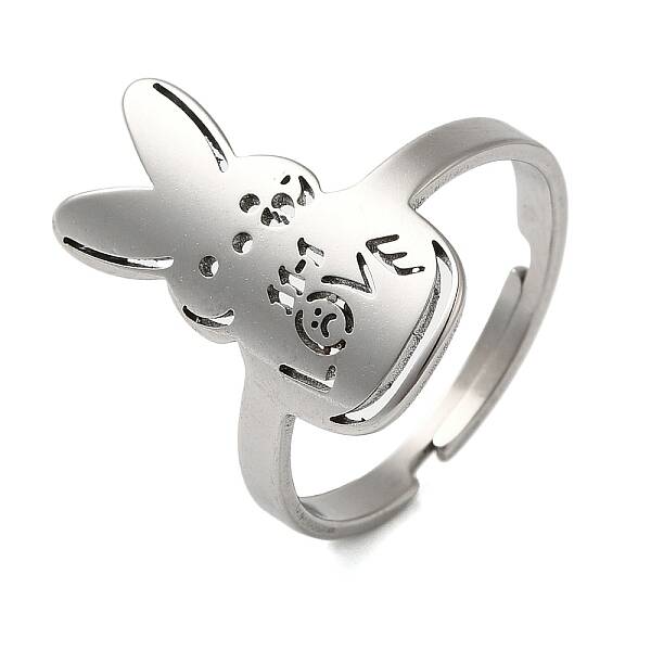 Non-Tarnish 304 Stainless Steel Adjustable Rings for Women