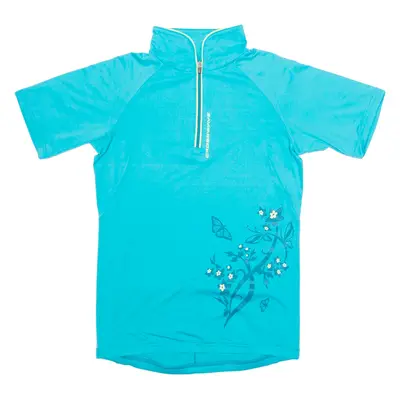 CROSSWAVE Cycling Girls Jersey Blue High Neck 12Y