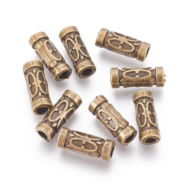 Tibetan Style Alloy Tube Beads