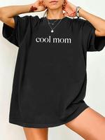 Women's Letter Print Round Neck Tee, Casual Short Sleeve T-shirt for Daily Wear, Ladies Summer Tops, Vintage 90s Graphic Tees...