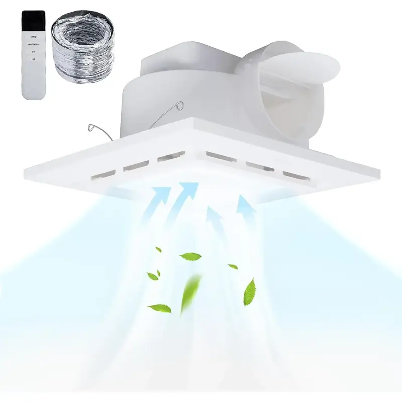 Bathroom Exhaust Fan with LED Light 110 CFM High-Power Ventilation for Moisture Control Energy Efficient Bathroom Ceiling Exh...