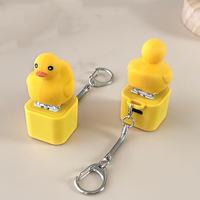 Duck Quacking Keychain & Cat Meowing Keychain, Funny Quacking Duck Hat Keychain, USB Rechargeable sensory Button Quacking Duc...