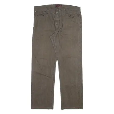 MARLBORO Mens Trousers Grey Regular Straight W42 L34