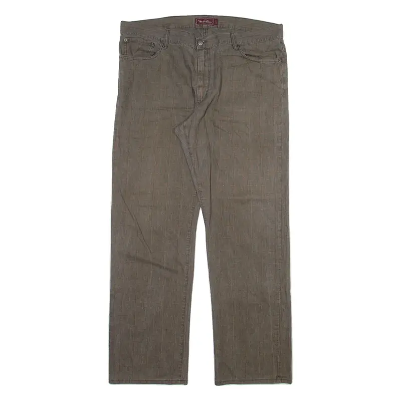 MARLBORO Mens Trousers Grey Regular Straight W42 L34