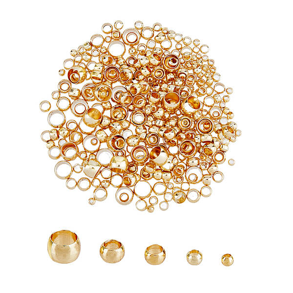 400Pcs 5 Style Brass Beads