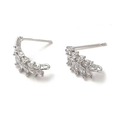 Brass Micro Pave Cubic Zirconia Ear Wire Findings