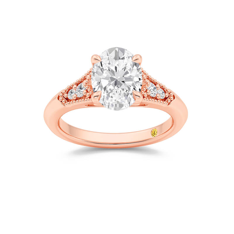 Lily Art Deco Oval Lab Grown Diamond Engagement Ring | 10K Rose Gold 1 5/8 CT. TW.