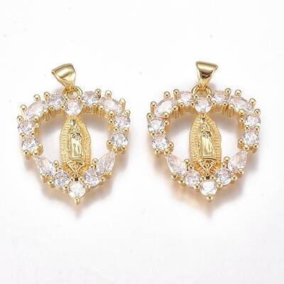 Brass Micro Pave Cubic Zirconia Pendants