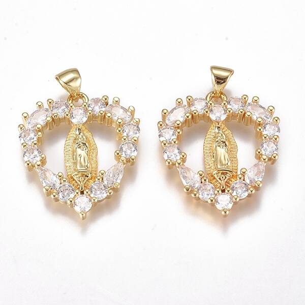 Brass Micro Pave Cubic Zirconia Pendants