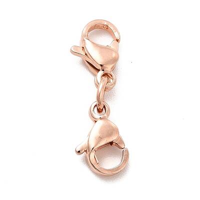 304 Stainless Steel Double Lobster Claw Clasps