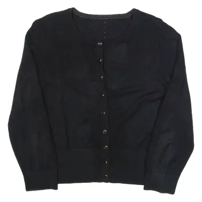 COAST Womens Cardigan Black Tight Knit 3/4 Sleeve S