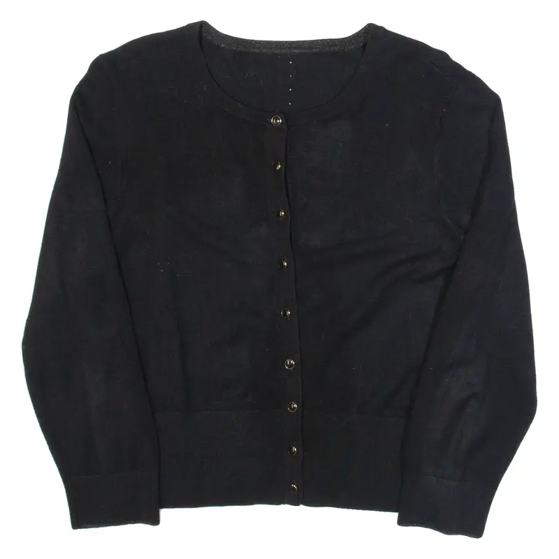 COAST Womens Cardigan Black Tight Knit 3/4 Sleeve S