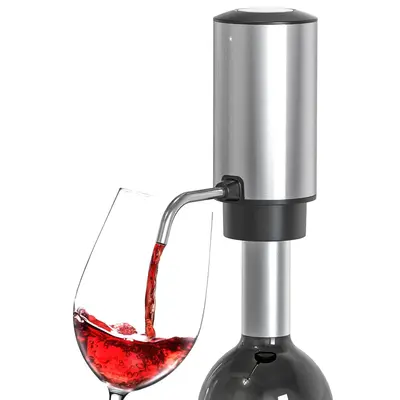 Electric Wine Aerator Pourer, 1 Count Rechargeable 2-in-1 Automatic Wine Decanter, Stainless Steel Wine Dispenser, Gifts for ...